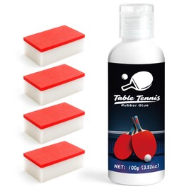 WAN2TLK Table Tennis Glue 100ml, Perfect for Assembling Table Tennis Ping Pong Paddle, Comes with 4 Sponges to Easily Replace Table Tennis Rubber