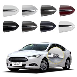 Car Front Left Exterior door handle lock cover fits for Ford Fusion 2013 2014 2015 2016 2017 2018 2019 2020 DS7Z 54218A15-DC Door Handle Lock Bezel Cover cap Elegant White with bright stripes