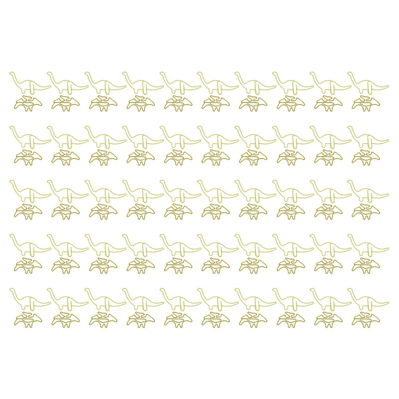 100pcs Shaped Paper Clips Pterosauria Yellow Dinosaur Shape Metal Portable