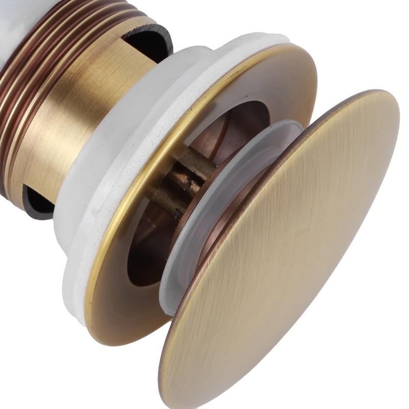 Brass Popup Drain Stopper Bathroom Basin Sink Draining Without Overflow