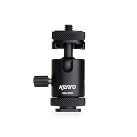 Kenro Multi-Purpose Aluminium Mini Ballhead 6.6 x 3.6cm Portable Travel Tripod Head with Cold Shoe Insert for DSLR Cameras - KSLX101