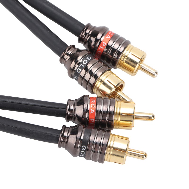 Car Audio Signal Cable Adapter 4.5m/180in Black PVC Plastic Layer