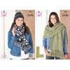 King Cole Ladies Chunky Knitting Pattern Womens Accessories Scarf Hat