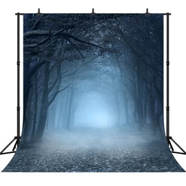 DePhoto 10x10Ft Seamless Spooky Forest Vinyl Photography Backdrop Photo Background Studio Prop WHW003