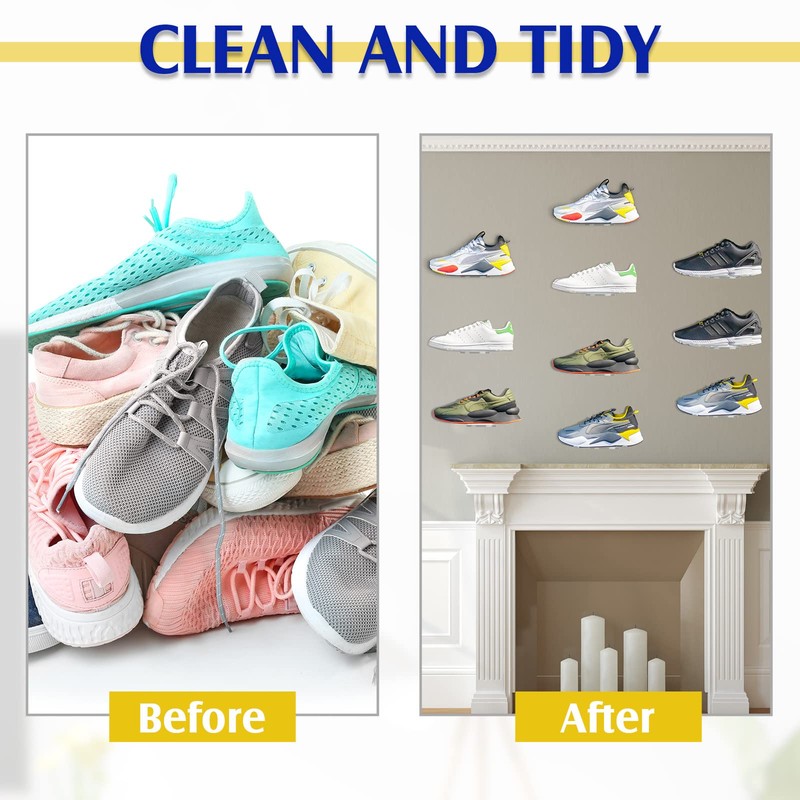 Treela 20 Pack Floating Shoe Shelves for Wall Acrylic Floating