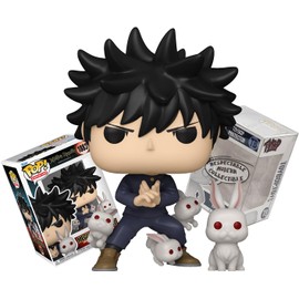 Funko Jujutsu Kaisen - Megumi Fushiguro with Rabbits Buddy + ToyBop Protector: Shibuya Incident Pop! Animation Vinyl Figure (Bundled with Pop Protector Collector Case Box Gift Set)