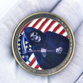 Death Reaper Law Enforcement Challenge Coin Police Service Coin Collectible Gift (Single Coin)