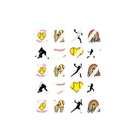 Softball Nail Art Decals - Waterslide Nail Decals