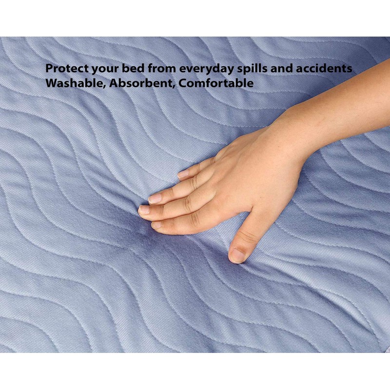 ComfortCare Eco Blue, Washable Incontinence Pad, 100% Waterproof Bed Protector