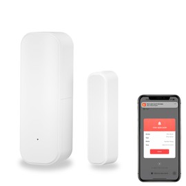 Tuya intelligenter Tür-/Fenster Sensor, kabelloser Fenstersensor, Echtzeit-Alarm, kompatibel mit Alexa Google Assistant, Sicherheitstür, offener Kontaktsensor für Geschäftseinbrecheralarm (1 Stück)