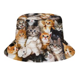 Cute Cats Men's Women's Bucket Hat Summer Vacation Travel Beach Sun Hat Packable Lightweight Outdoor Hat