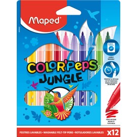 Maped Color Peps Jungle Colouring Felt Tip Pens (Pack of 12), 845902