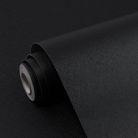 Qianglive Black Contact Paper Solid Black Peel and Stick Wallpaper 17.3"x80" Matte Self Adhesive Waterproof Vinyl Roll for Bathroom Kitchen Backsplash Cabinets Shelf Liners Drawers