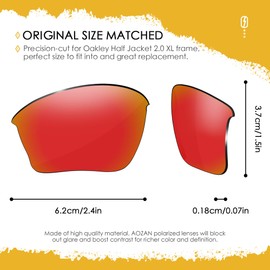 AOZAN ANSI Z87.1 Replacement Lenses Compatible with Oakley Half Jacket 2.0 XL OO9153 Sunglasses Size One Size Electric Purple Polarised, Electric Crimson Polarised
