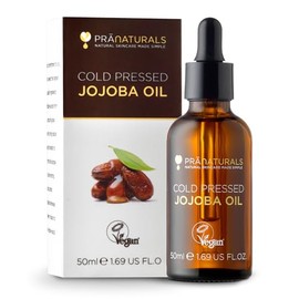 PraNaturals Pure Cold-Pressed Jojoba Oil 50ml — Facial Oil for Face, Hair & Skin — Lightweight Moisturiser for All Skin Types — Rich in Vitamin E — Vegan & Cruelty-Free Carrier Oil for Body