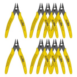 HOUSERAN Flush Cutters, 10 Pack, 5 Inch Micro Flush Cut Pliers with Spring, Side Cut Nippers, Mini Wire Cutters Model Nippers Flush Cutters for Jewelry Making, Plastic Models, Zip Ties, Electronics