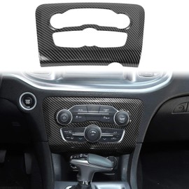 Voodonala for Charger Radio AC CD Switch Panel Center Consoles Trim for 2015-2025+ Dodge Charger Interior Accessories,ABS Carbon Fiber 1pc