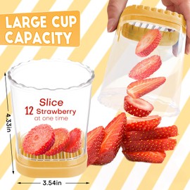 Creative Strawberry & Fruit Slicer - Detachable Cutter with Push Plate (Yellow)