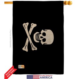 Pirate of Samuel Bellamy Garden House Flags Set Coastal Ship Skull Treasure Map Carribean Jolly Blackbeard Jack Small Decorative Gift Yard Banner Double-Sided Made In USA 28 X 40