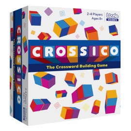 Crossico by Uzzle Games - Family Games for Children & Adults, Crossword Puzzle Word Games - A Thrilling Classic Game with a Twist, 2-4 Players, for Ages 8+
