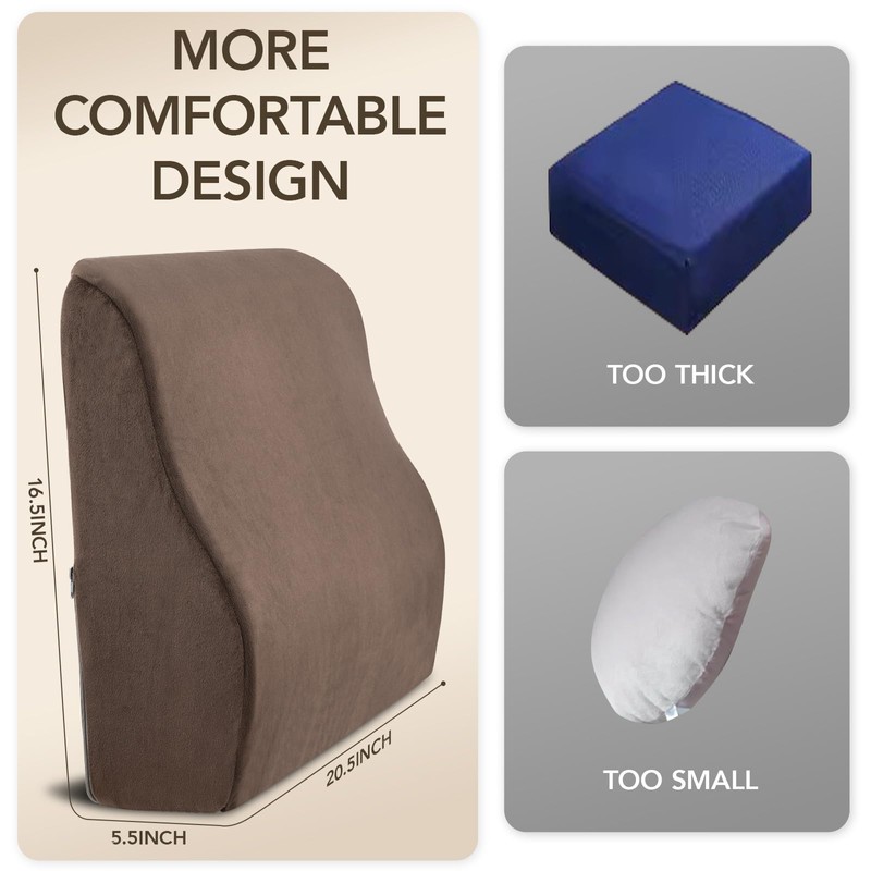 SofGlowly Lumbar Support Pillow for Recliner,Large Memory Foam Back Support