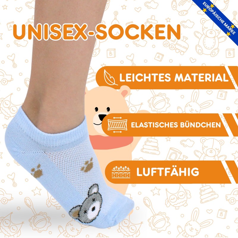 POPYS® 12 pairs of trainer socks for boys, trainer socks,