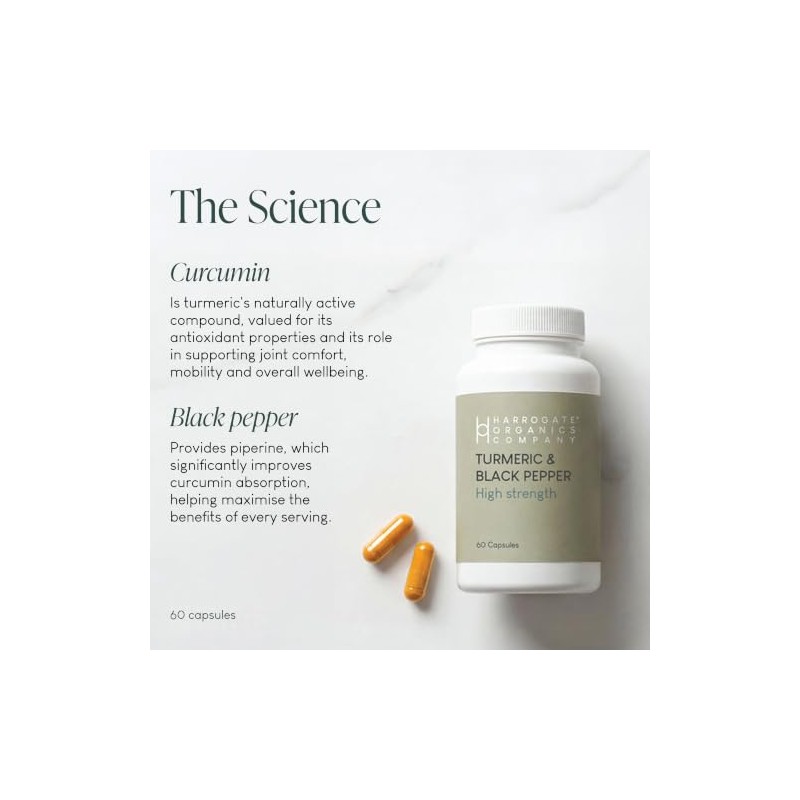 Turmeric & Black Pepper Supplement 30 Day Supply 2500mg Digestion