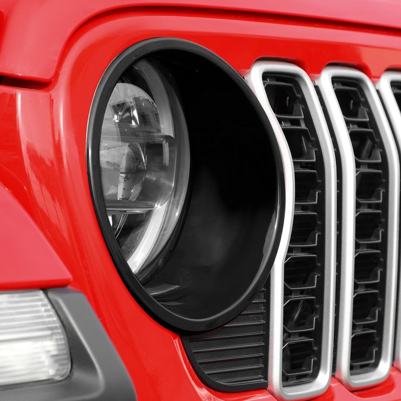 Headlight Cover Guard Headlight Bezels Trim Compatible with Jeep Wrangler