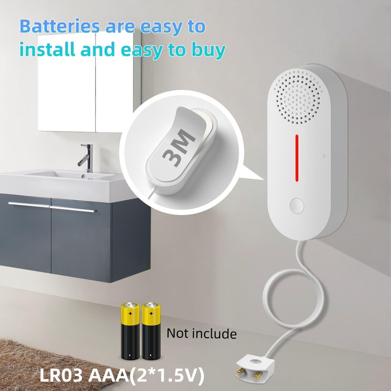 UanTii Smart Water Leak Sensor with Sound Alarm Tuya WiFi