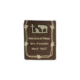 Cowboy Praying Mens Wallet Western Bifold Style W055 Brown