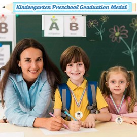 Kindergarten Preschool Graduation Medal 2025, Prek Graduation Medals for Kids Student Graduating Award Medallion with Rainbow Neck Ribbon, Kindergarten Preschool Prek Graduation Gift Party Decor