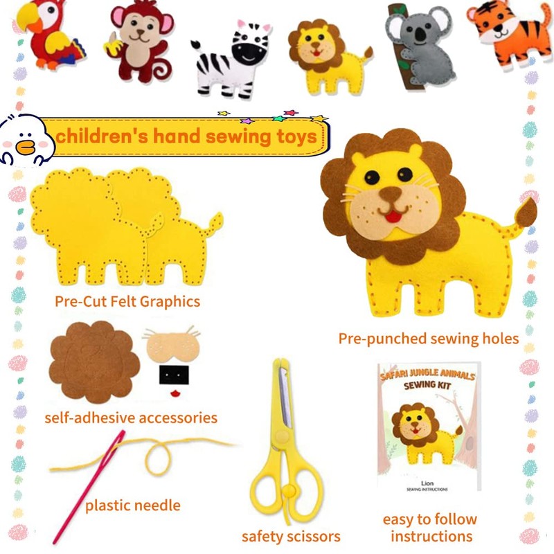 14 Pieces DIY Sewing Kit Kraeoke DIY Craft Set Animals