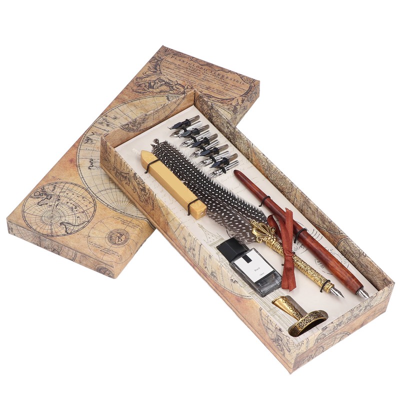 Feather Pen Exquisite Pattern Quaint Texture Comfortable Grip Stainless Steel
