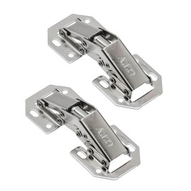 Gedotec Furniture Hinges Made of Steel with Spring | Pack of 2 Hinges for Cabinet Doors | Mini | Foldable Steel Hinges - Silver | 33 x 77 mm | Opening Angle of 180° | Door Hinges for Wooden Doors