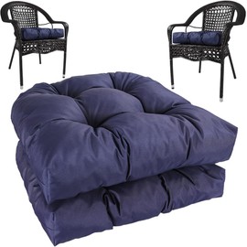 amberr Outdoor Chair Cushions Set of 2, Waterproof Outdoor Seat Cushions for Patio Furniture,Wicker Chair Cushions with Adjustable Straps