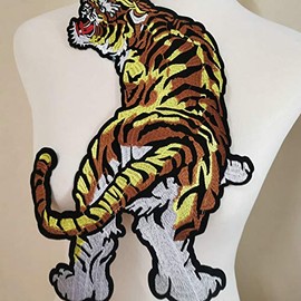 1Pcs Cloth Stickers China Feilong Embroidery Patch Clothing Accessories Cloth Stickers Sewing DIY Applique High-end Cheongsam Embroidery (Mountain Tiger)
