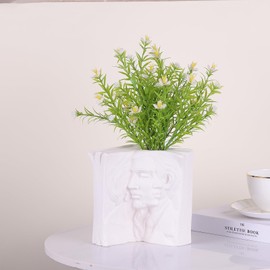 Abstract Ceramic Vase - Unique Book-Shaped Flower Vase for Home Decor - Modern Sculptural Art for Living Room, Bedroom, and Office (B)