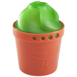 Hutzler Herb-Eze Stripper and Freezer Storage Container, Green/Orange