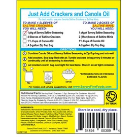 Savory Saltine Seasoning - Low Salt Original Flavor Set of 4