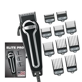 Wahl Clipper Elite Pro Kit de corte de pelo de alto rendimiento para hombres, incluye cortadores de pelo eléctricos, peines de guía de ajuste seguro c