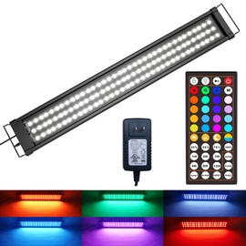 WOINO 30-40 Inch RGB LED Aquarium Fish Tank Light with 44 Keys IR Remote Controller for Freshwater Saltwater, UL-Listed Power Supply