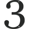 Distinctions 843143 Black Flush-Mount 4-Inch House Number 3