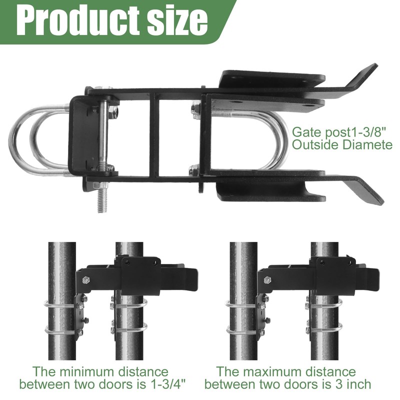 ZUQIAN Chain Link Double Gate Latch for 1-3/8 Inch Gate