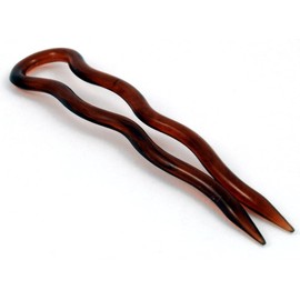 Simple Plain Hair Pins -- 10pcs (6cm, Havana Brown)