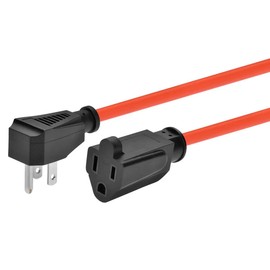 Monoprice Coiled Power Tool Extension Cord - NEMA 5-15P to NEMA 5-15R, Expands from 3 Feet to 10 Feet, 13 Amp, 16AWG, Orange