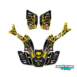Kalair GFX Graphics Kit for Honda TRX 300EX MAIER PLASTICS (1993-2006) Revolt Series Gold 21 Mil - ATV UTV Custom Racing Graphics Stickers Decals Kit, no-plastics