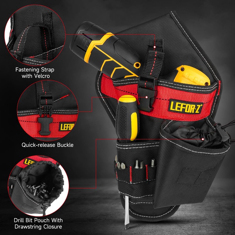 Drill Holster,Heavy-Duty Impact Holster for Tool Belt,Drill Holder,Drill Pouch Fits