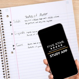 Five Star Spiral Notebook + Study App, 1 Subject, Wide Ruled, 8" x 10-1/2", 80 Sheets, Pastel Stripes (930209F-ECM)