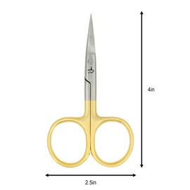 Fly Tying All Purpose Scissors 4 Inch, Gold - Curved