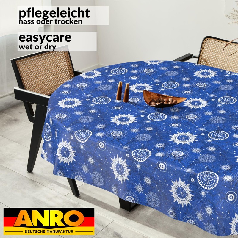 ANRO Oilcloth Tablecloth Washable Oilcloth Garden Tablecloth Outdoor Indoor Oval